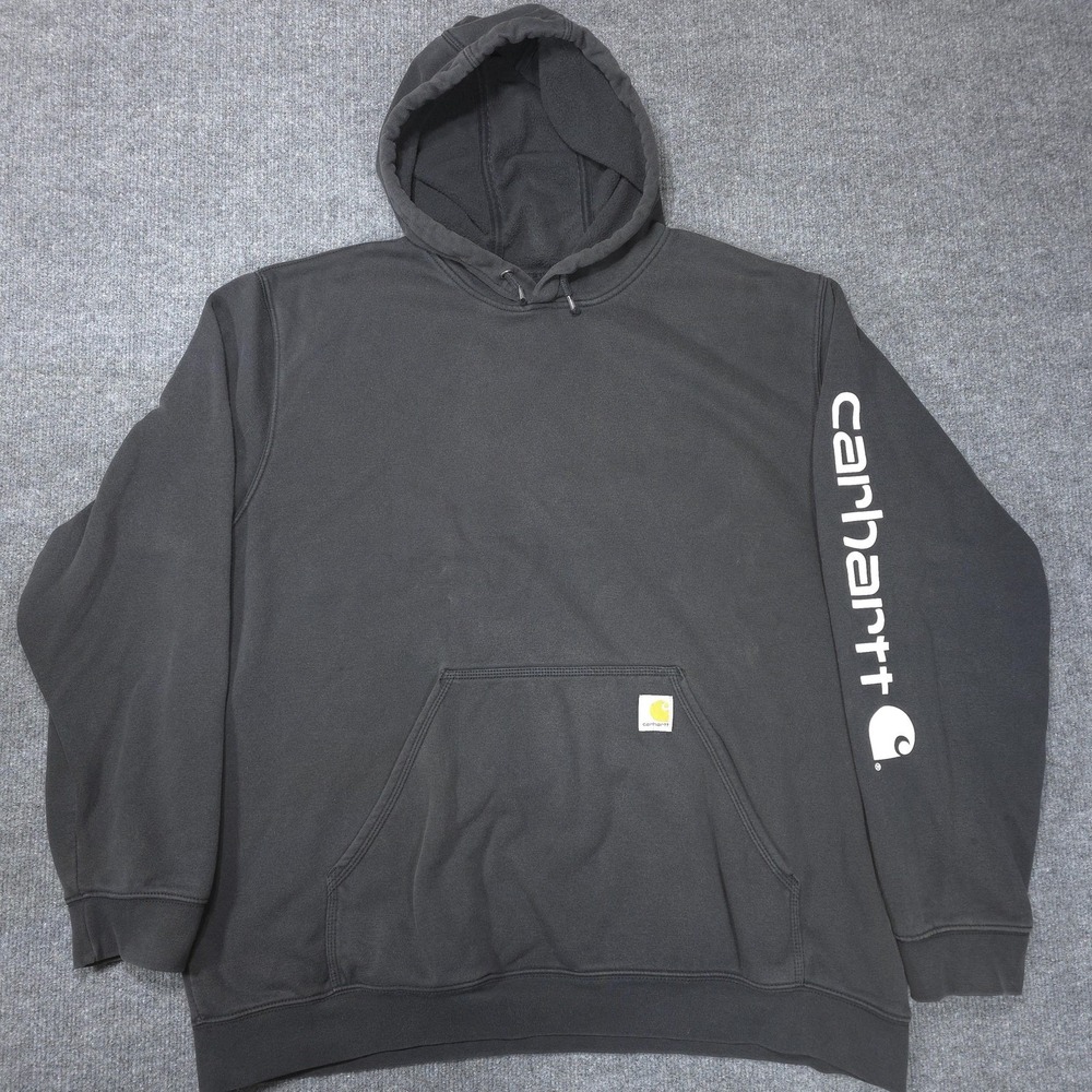 Carhartt Hoodie Mens 2XL Black Pullover K288 Fleece Workwear Streetwear